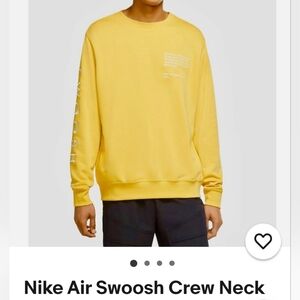 Nike Air Swoosh Yellow Crewneck Sweat Shirt Sz. Large